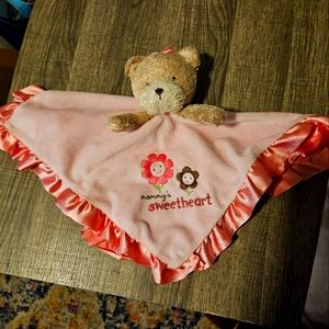 Carters Child of Mine Mommy's Sweetheart Pink Bear Lovey Security Blanket Rattle